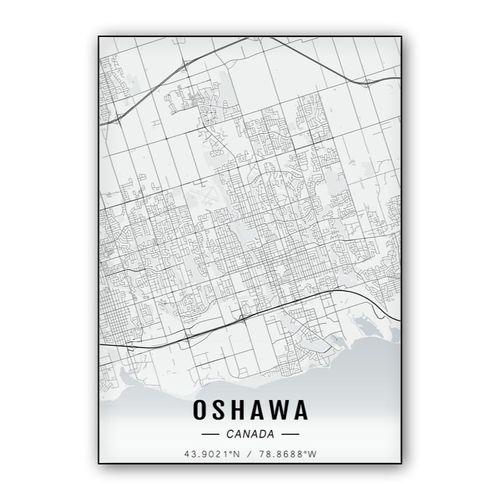 Oshawa map wall art poster