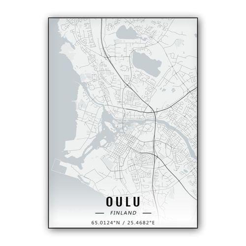 Oulu map wall art poster