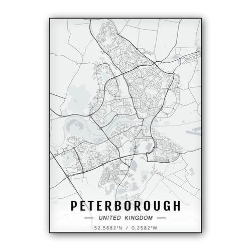 Peterborough map wall art poster