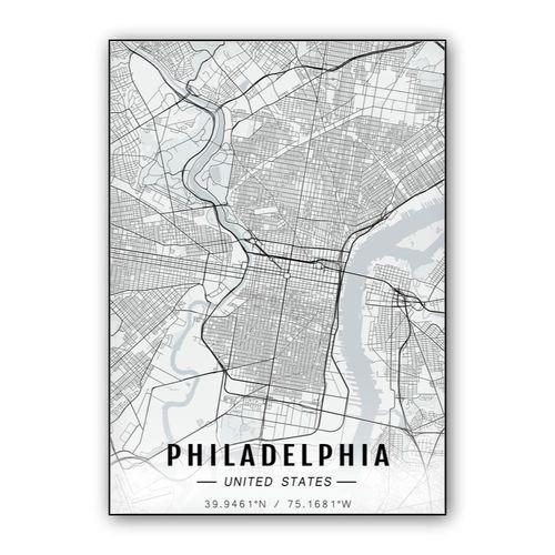 Philadelphia map wall art poster