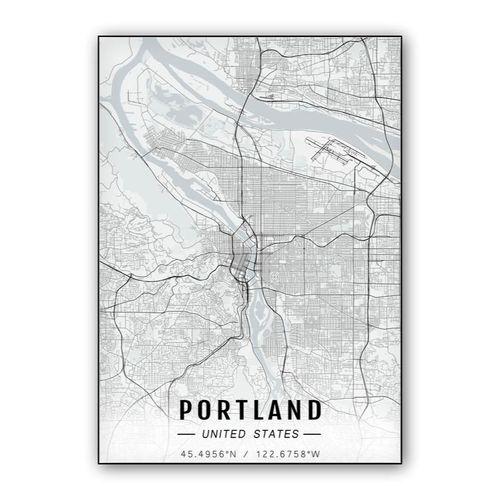 Portland map wall art poster