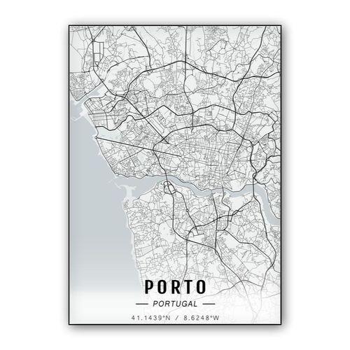Porto map wall art poster