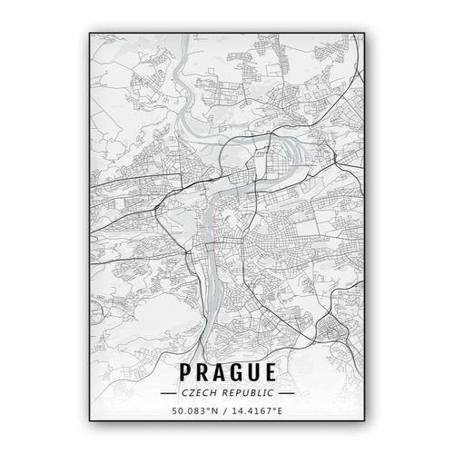 Prague map wall art poster