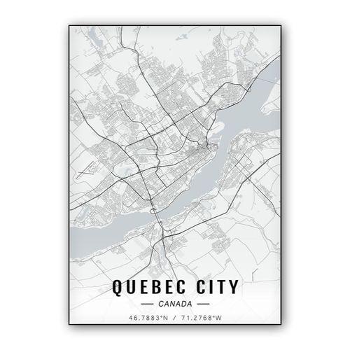 Quebec City map wall art poster