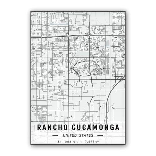Rancho Cucamonga map wall art poster