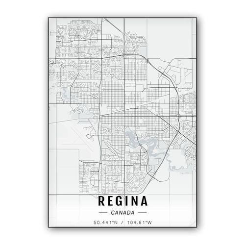 Regina map wall art poster