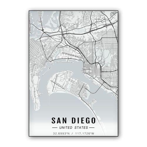 San Diego map wall art poster