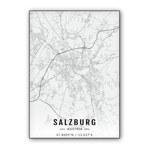 Salzburg map wall art poster