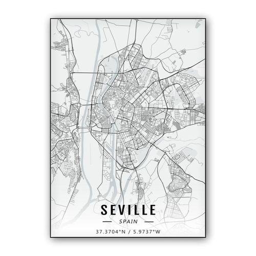 Seville map wall art poster
