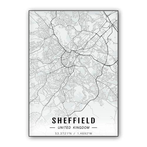 Sheffield map wall art poster