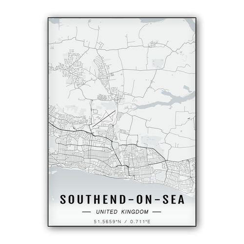 Southend-On-Sea map wall art poster