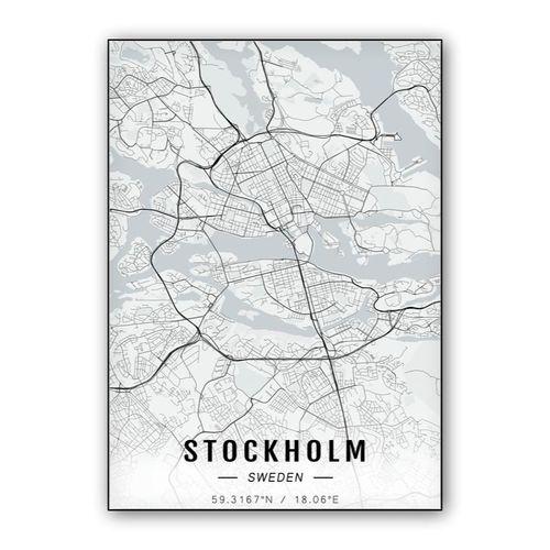 Stockholm map wall art poster