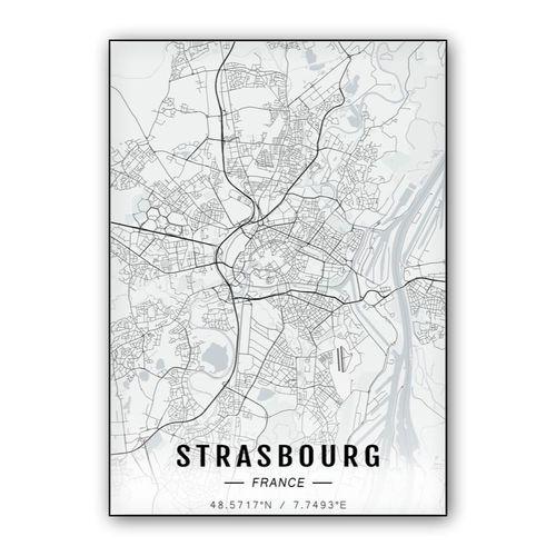 Strasbourg map wall art poster