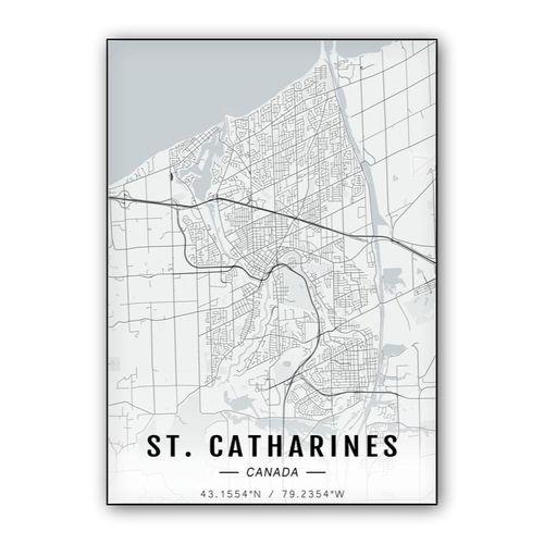 St. Catharines map wall art poster