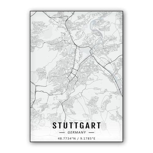 Stuttgart map wall art poster