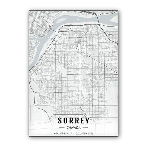 Surrey map wall art poster