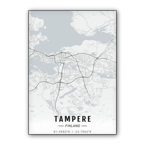 Tampere map wall art poster