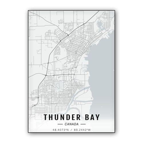 Thunder Bay map wall art poster
