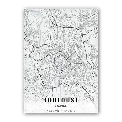 Toulouse map wall art poster