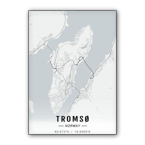 Tromso map wall art poster