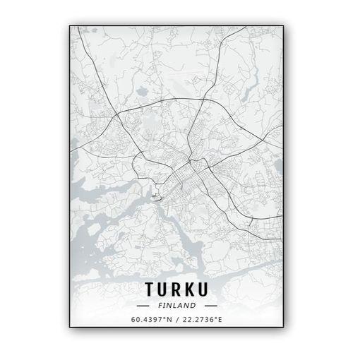 Turku map wall art poster