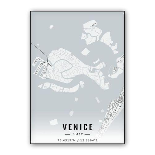 Venice map wall art poster