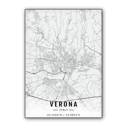 Verona map wall art poster
