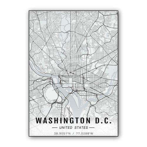 Washington D.C. map wall art poster