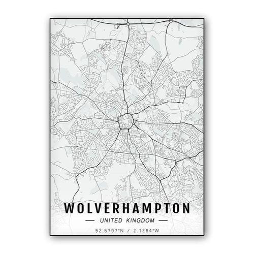 Wolverhampton map wall art poster