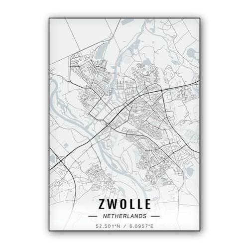Zwolle map wall art poster