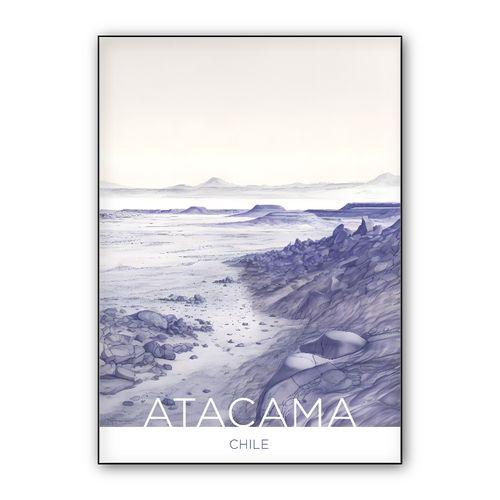 The Atacama Desert - Chile - Ballpoint Pen Technique wall art poster