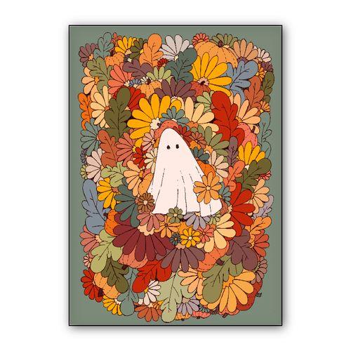 Ghost and flowers wall art poster