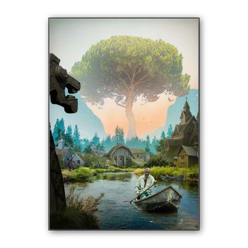 Viking Village wall art poster