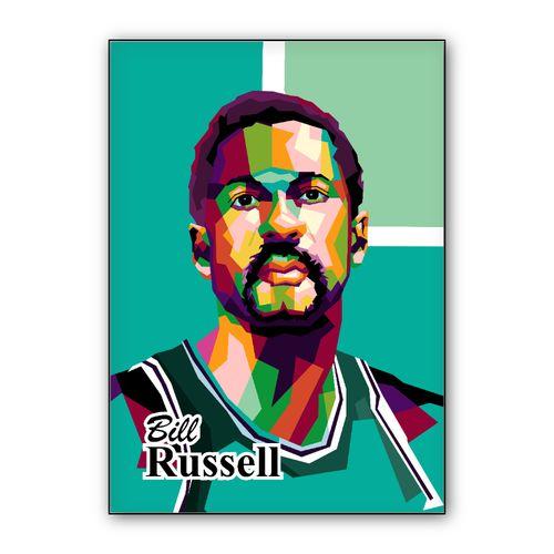 Legend basketball Bill Rissell in trending wall art poster