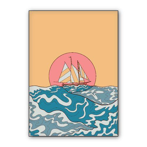 Ocean sailing wall art poster