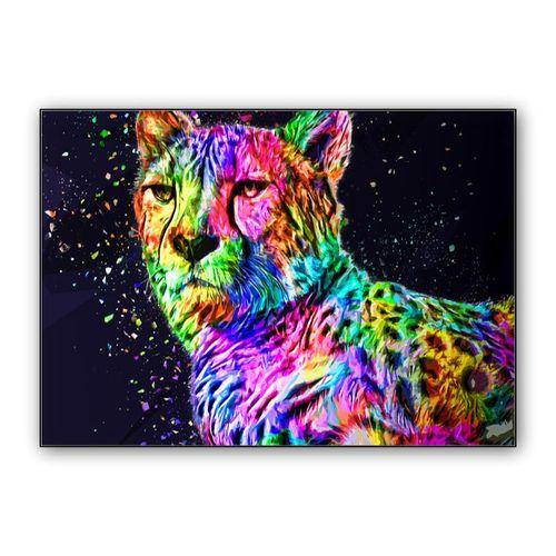 Colored Leopard wall art poster