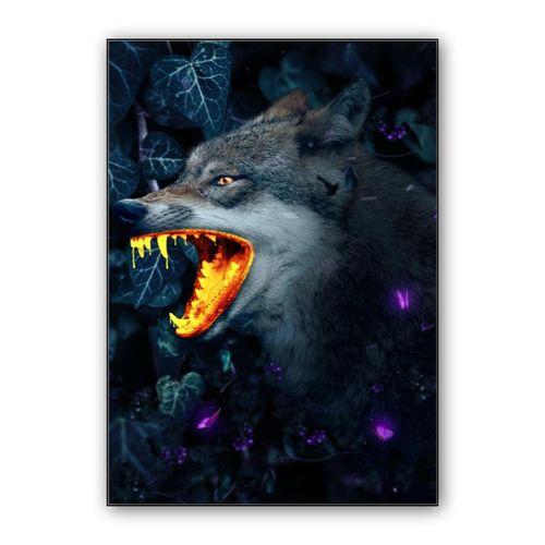 Gold Wolf wall art poster