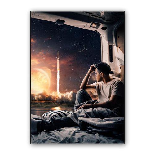 Rocket Launch wall art poster