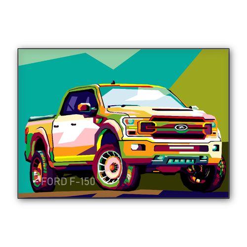 Amazing illustration truck car Ford F150 wall art poster