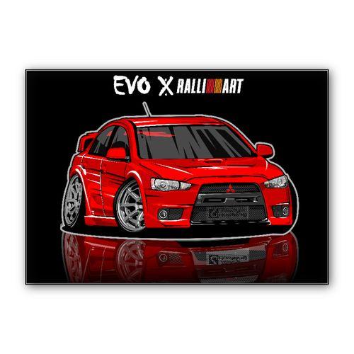 mitsubishi EVO X ralliart wall art poster