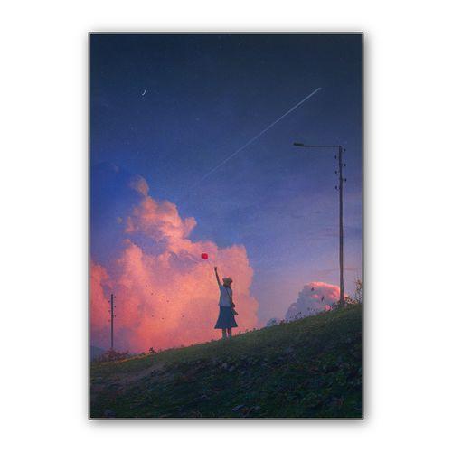 Sunset clouds wall art poster