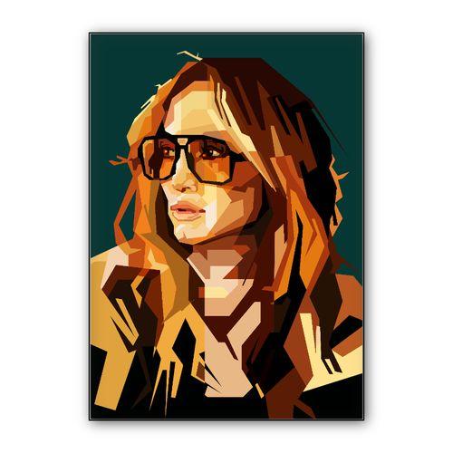 Jennifer Lopez Celebrity Retro Style Illustration wall art poster