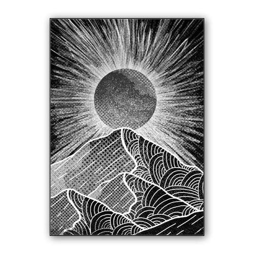 As a sun burst wall art poster