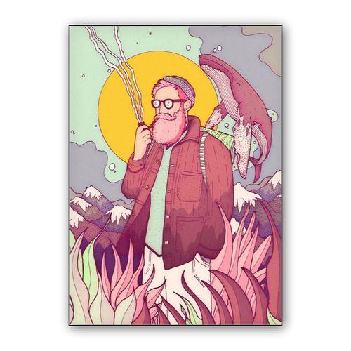 The man and the whale wall art poster