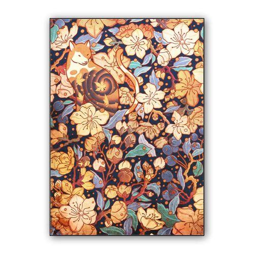 Neko and cherry blossoms wall art poster