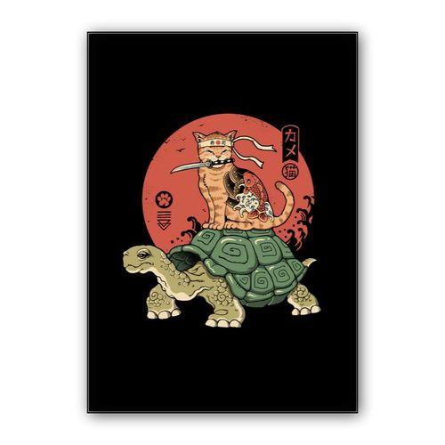 Catana on Turtle wall art poster