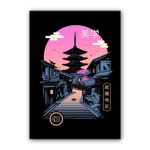 Pagoda Wave Aesthetics wall art poster