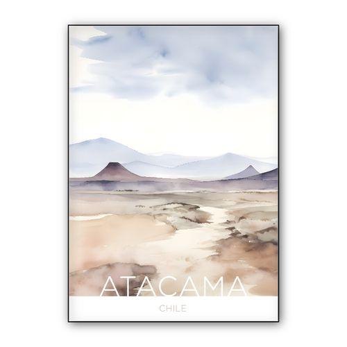 The Atacama Desert - Chile - Watercolor Technique wall art poster