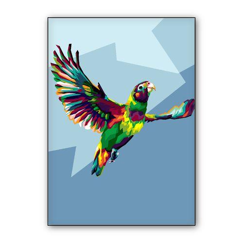 Colorfull bird parrot in wpap amazing wall art poster