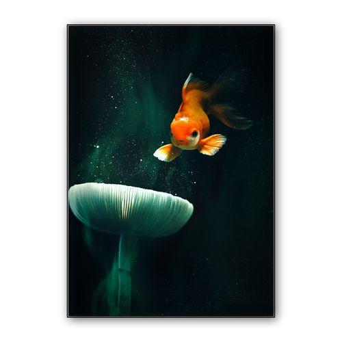 Fish Mushroom wall art poster